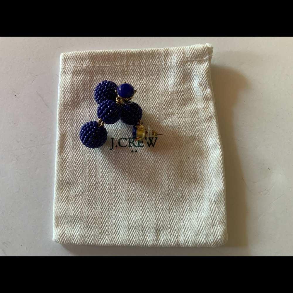 J CREW BLUE BEADED TIER EARRINGS - Picture 6 of 7